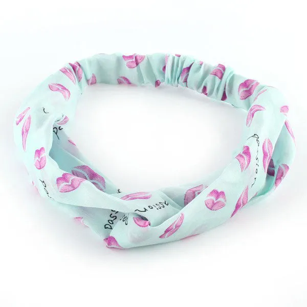 1 X Fashion Women Girl Hair Accessories Yoga Elastic Turban Floral Twisted Knotted Hair Band Headband