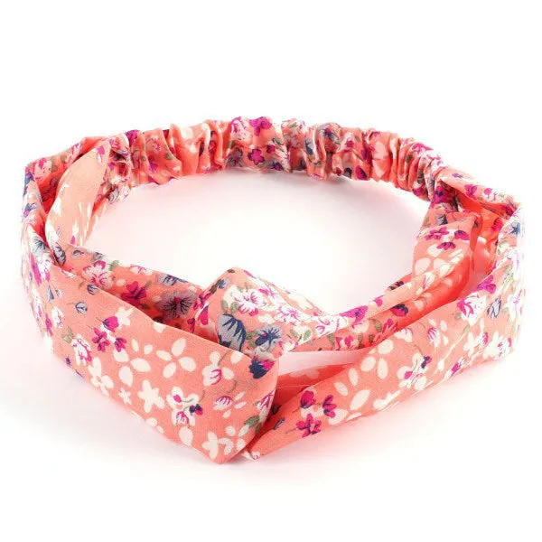 1 X Fashion Women Girl Hair Accessories Yoga Elastic Turban Floral Twisted Knotted Hair Band Headband
