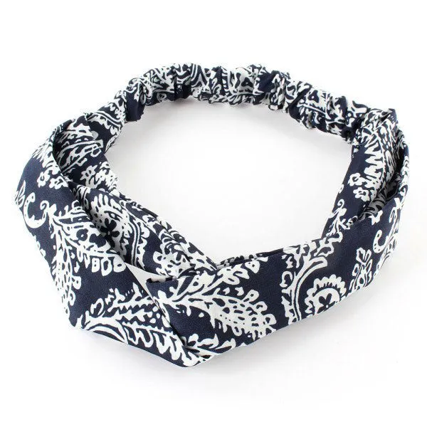 1 X Fashion Women Girl Hair Accessories Yoga Elastic Turban Floral Twisted Knotted Hair Band Headband