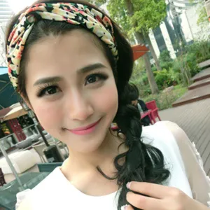 1 X Fashion Women Girl Hair Accessories Yoga Elastic Turban Floral Twisted Knotted Hair Band Headband