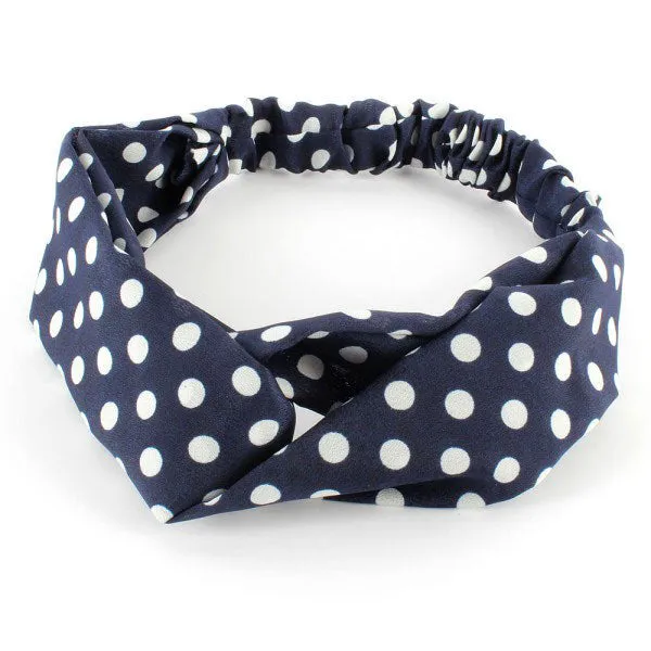 1 X Fashion Women Girl Hair Accessories Yoga Elastic Turban Floral Twisted Knotted Hair Band Headband