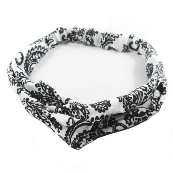 1 X Fashion Women Girl Hair Accessories Yoga Elastic Turban Floral Twisted Knotted Hair Band Headband