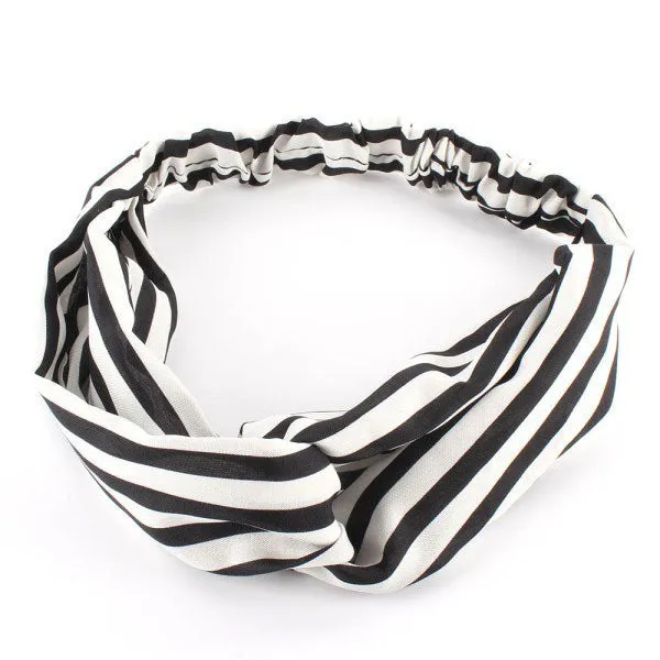 1 X Fashion Women Girl Hair Accessories Yoga Elastic Turban Floral Twisted Knotted Hair Band Headband