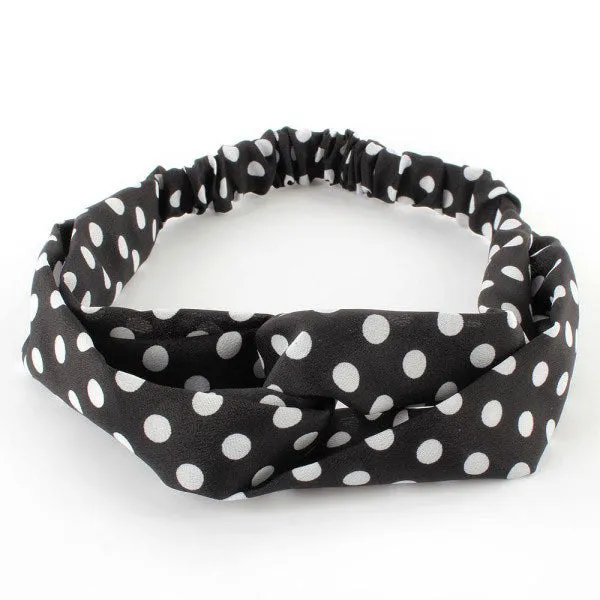 1 X Fashion Women Girl Hair Accessories Yoga Elastic Turban Floral Twisted Knotted Hair Band Headband