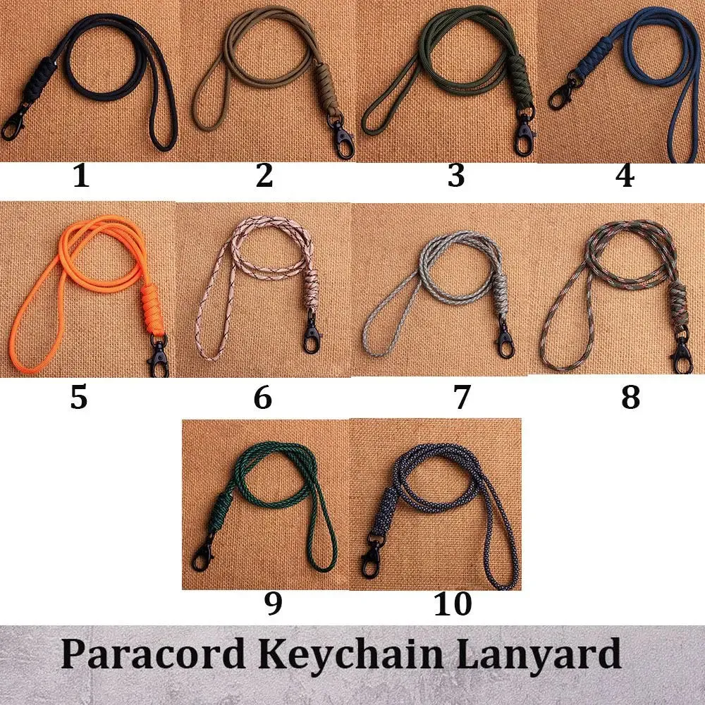 10 Styles Rotatable Buckle Key Ring High Strength Cord Lanyard Mobile Phone Keychain Lanyard Neck Strap Parachute Cord
