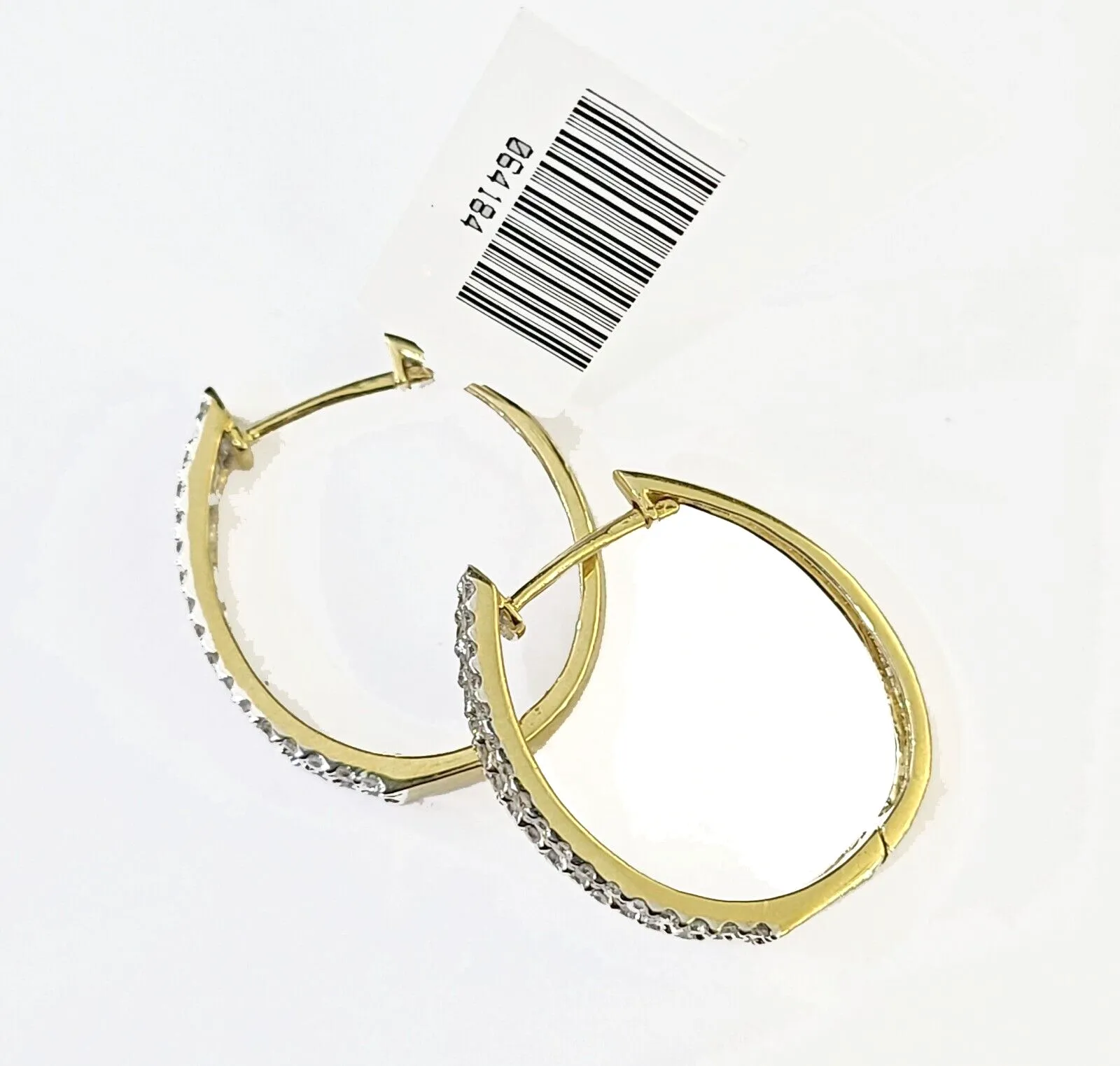 10k Yellow gold Hoops Earring with Real 1.00CT diamond , Women Hoops
