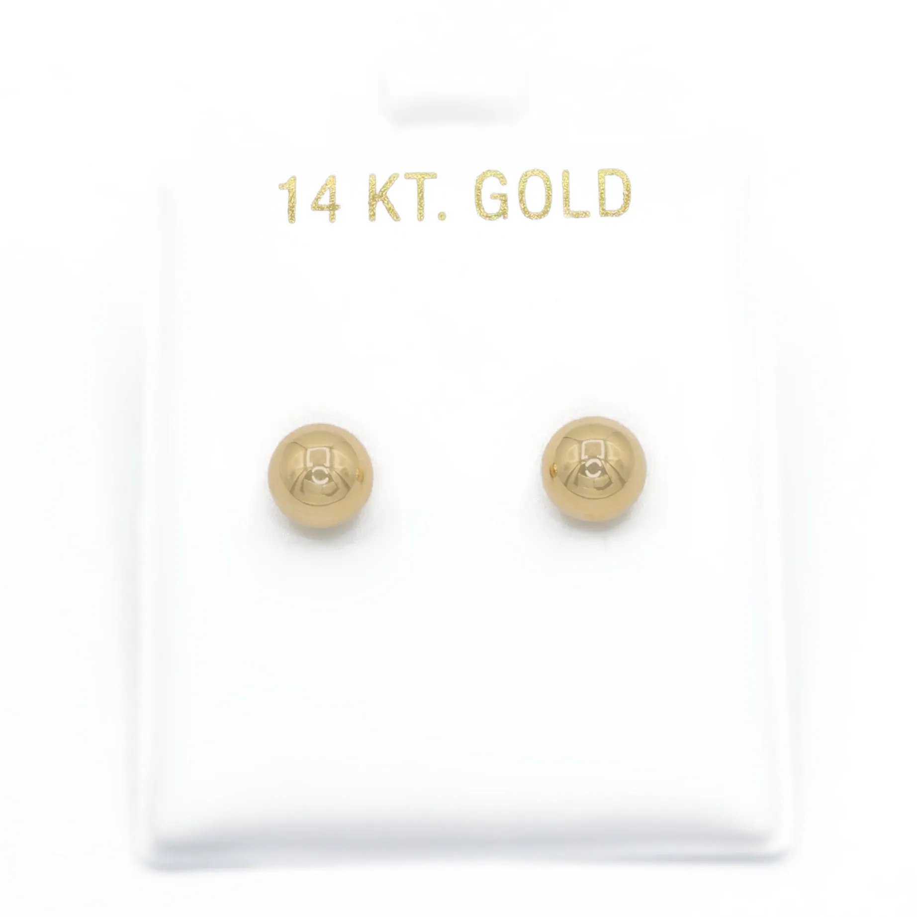 14k Gold Ball Stud Earrings (6MM) JTJ™