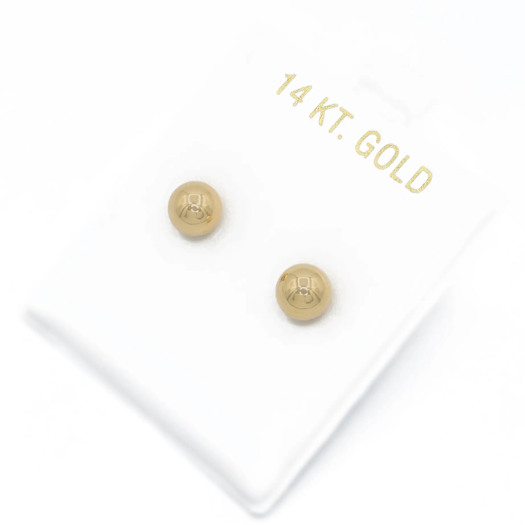 14k Gold Ball Stud Earrings (6MM) JTJ™