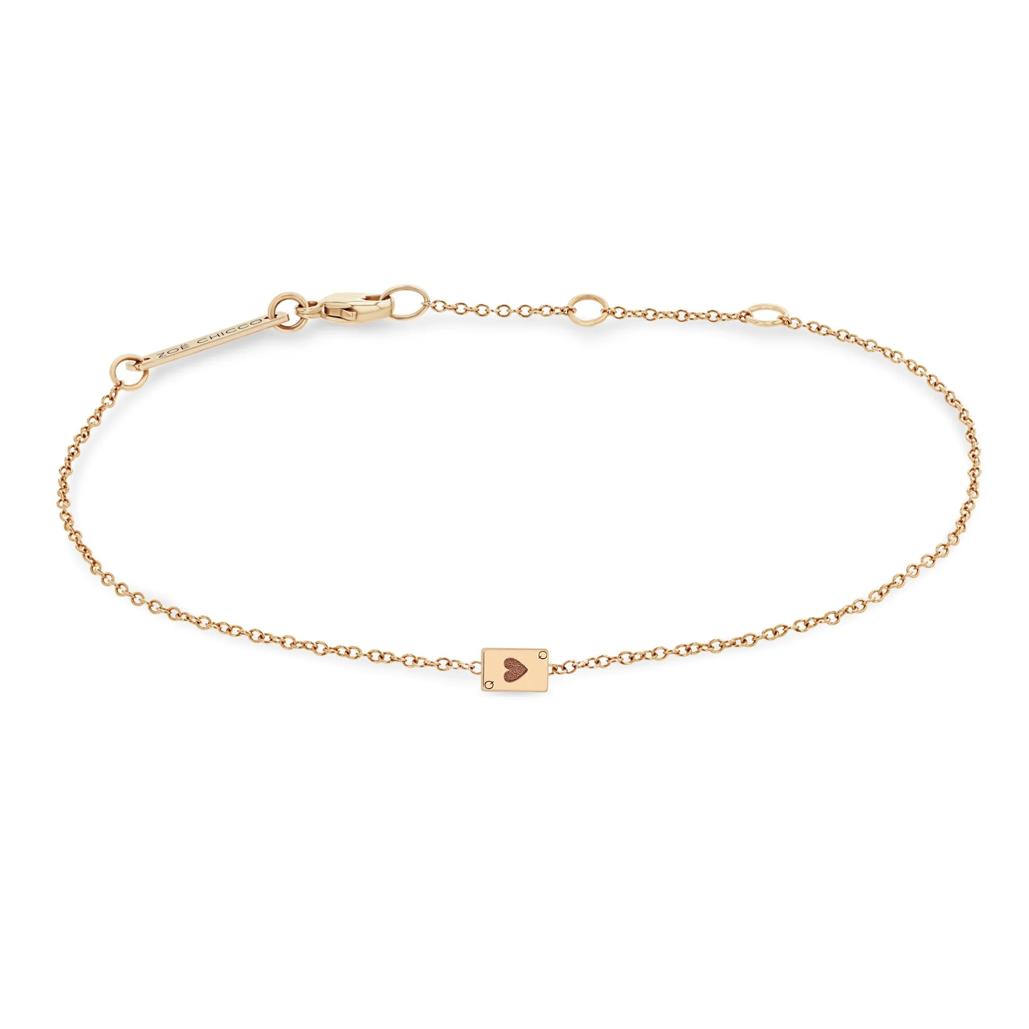 14k Itty Bitty Queen of Hearts Card Bracelet
