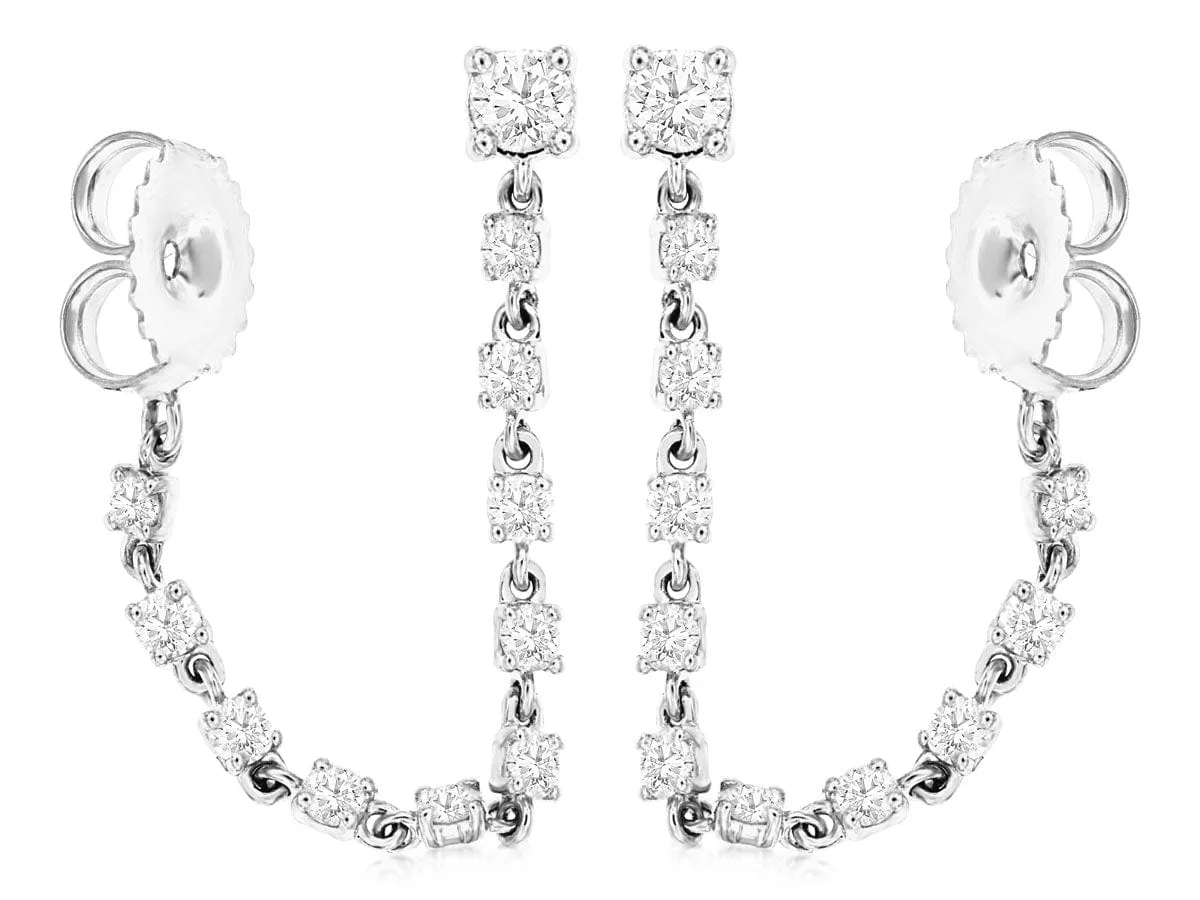 14K White Gold Diamond Earrings