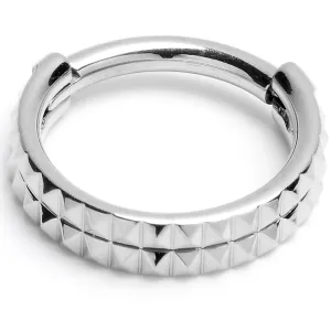 16 Gauge 5/16 Pyramid Cut Double Hoop 316L Surgical Steel Hinged Segment Ring