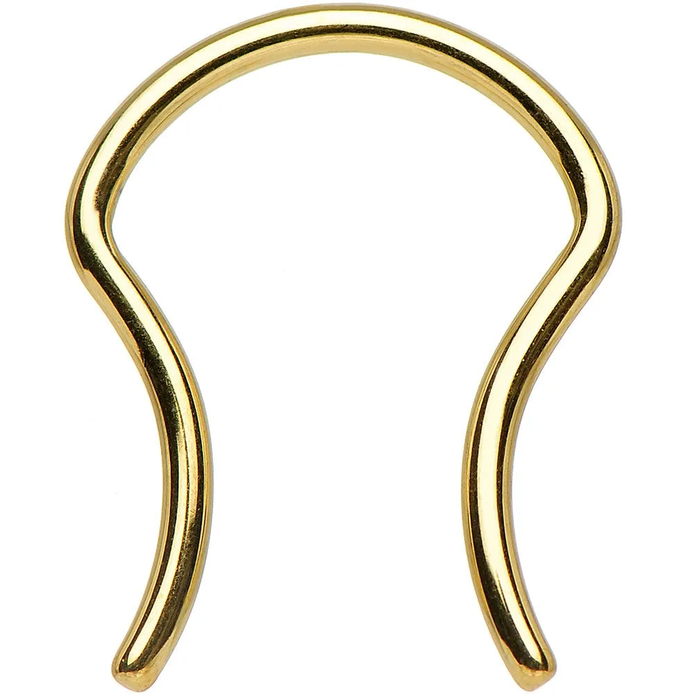 16 Gauge 5/8 Gold Anodized Titanium Septum Retainer