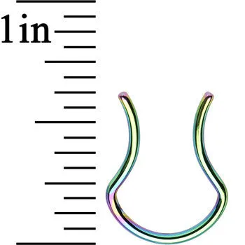 16 Gauge 5/8 Rainbow Anodized Titanium Septum Retainer