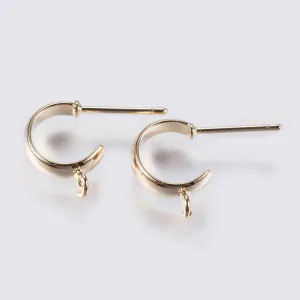 18K Genuine Gold plated small hoops x 8 pieces