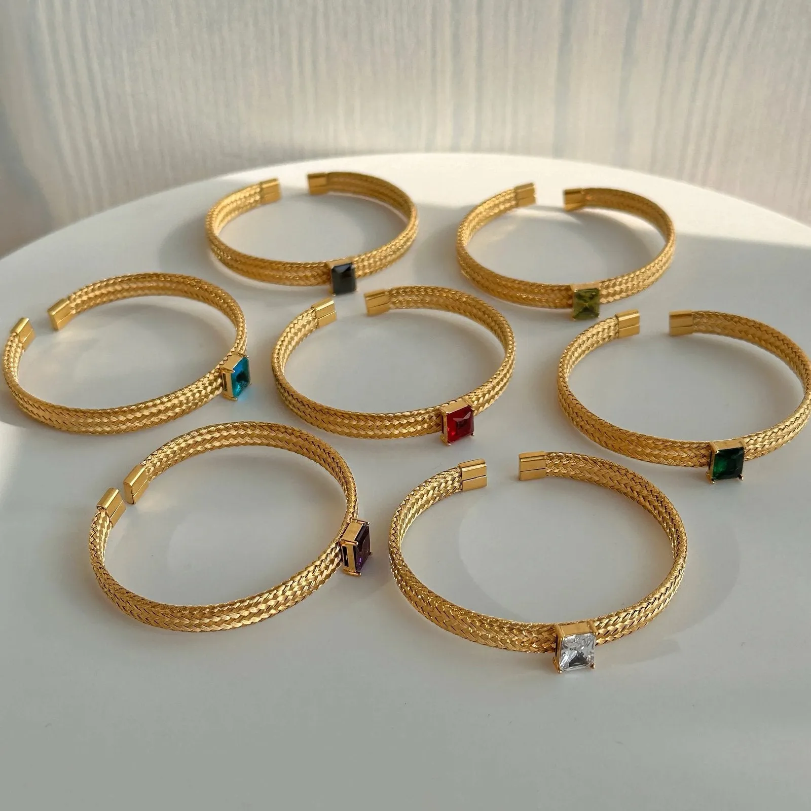 18k Gold Plated Handwoven Zircon Bracelets