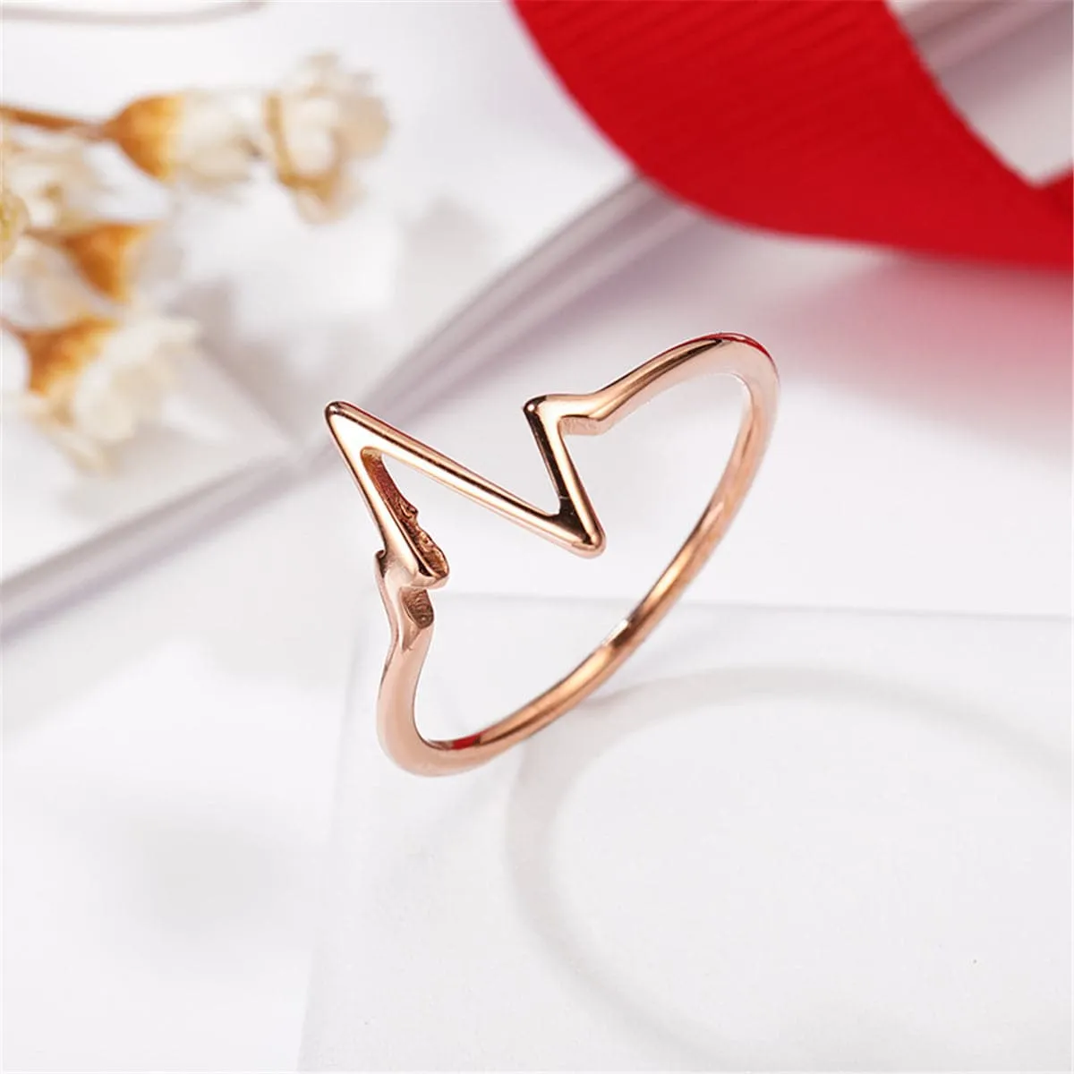 18K Rose Gold-Plated Heartbeat Band
