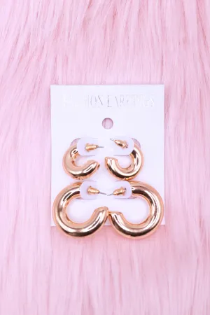 2 PAIR 3/4 HOOP EARRINGS