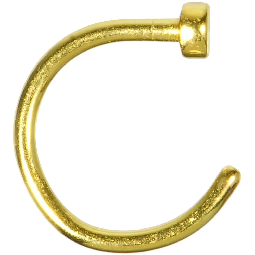20 Gauge 5/16 Yellow Anodized Titanium Nose Hoop