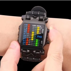 2018 new brand TVG Rubber Band waterproof cool geek LED Digital Sports Watches Black Men Luxury Fashion Binary Gift Clock Watch