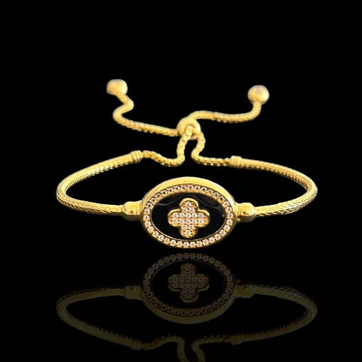 21K Solid Gold Adjustable Bracelet