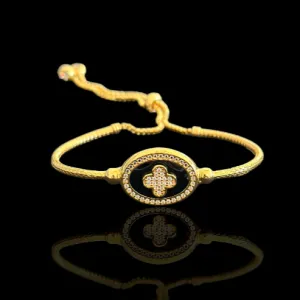 21K Solid Gold Adjustable Bracelet