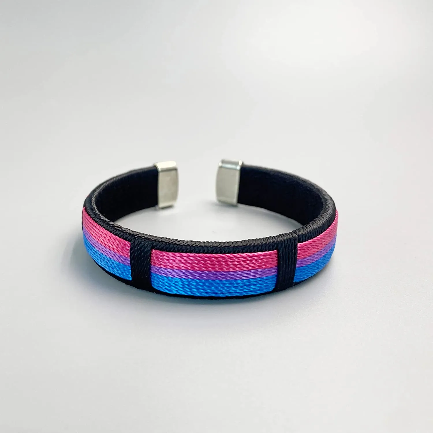 2Pcs Rainbow Bracelets For LGBT Nylon Adjustable Wristband