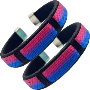 2Pcs Rainbow Bracelets For LGBT Nylon Adjustable Wristband
