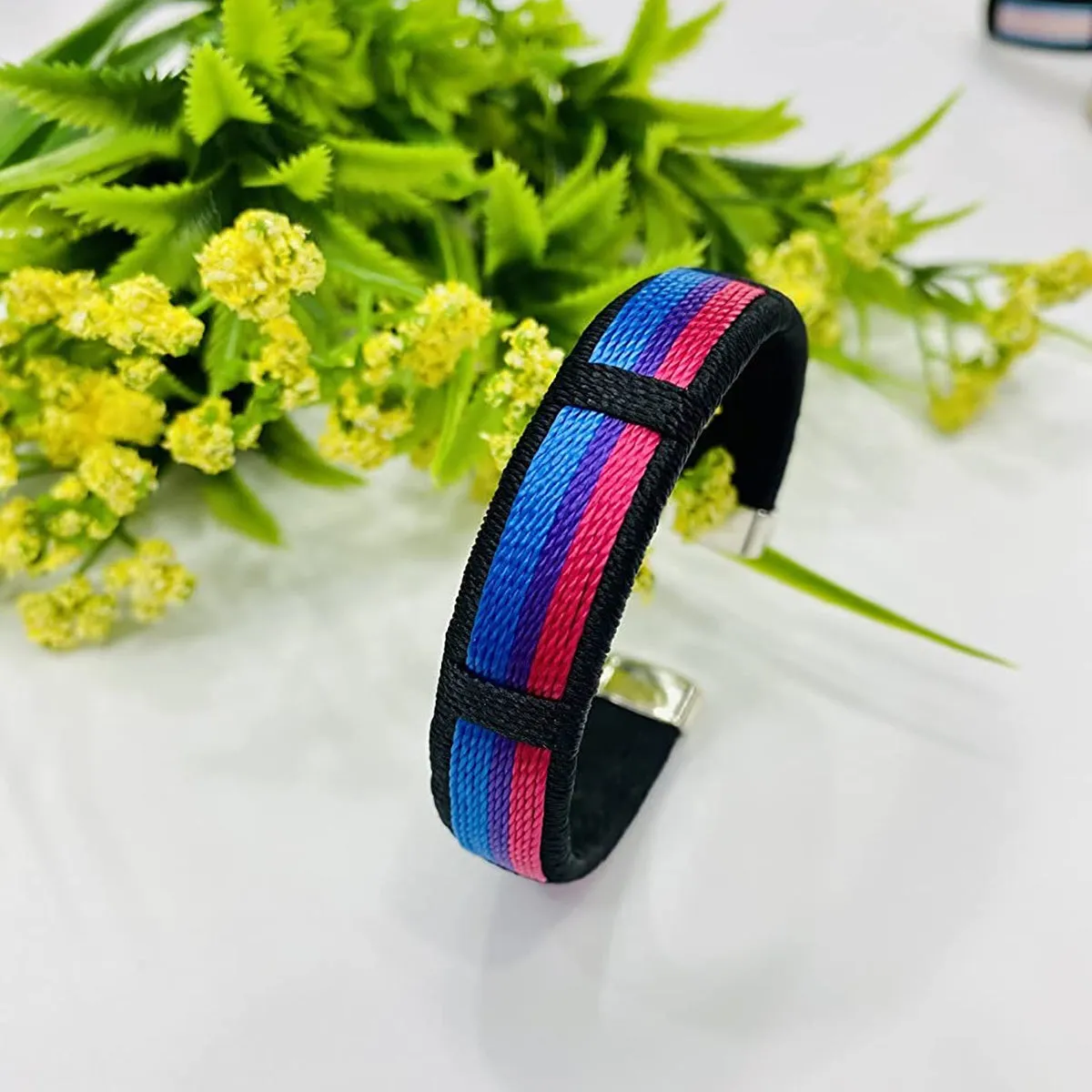 2Pcs Rainbow Bracelets For LGBT Nylon Adjustable Wristband