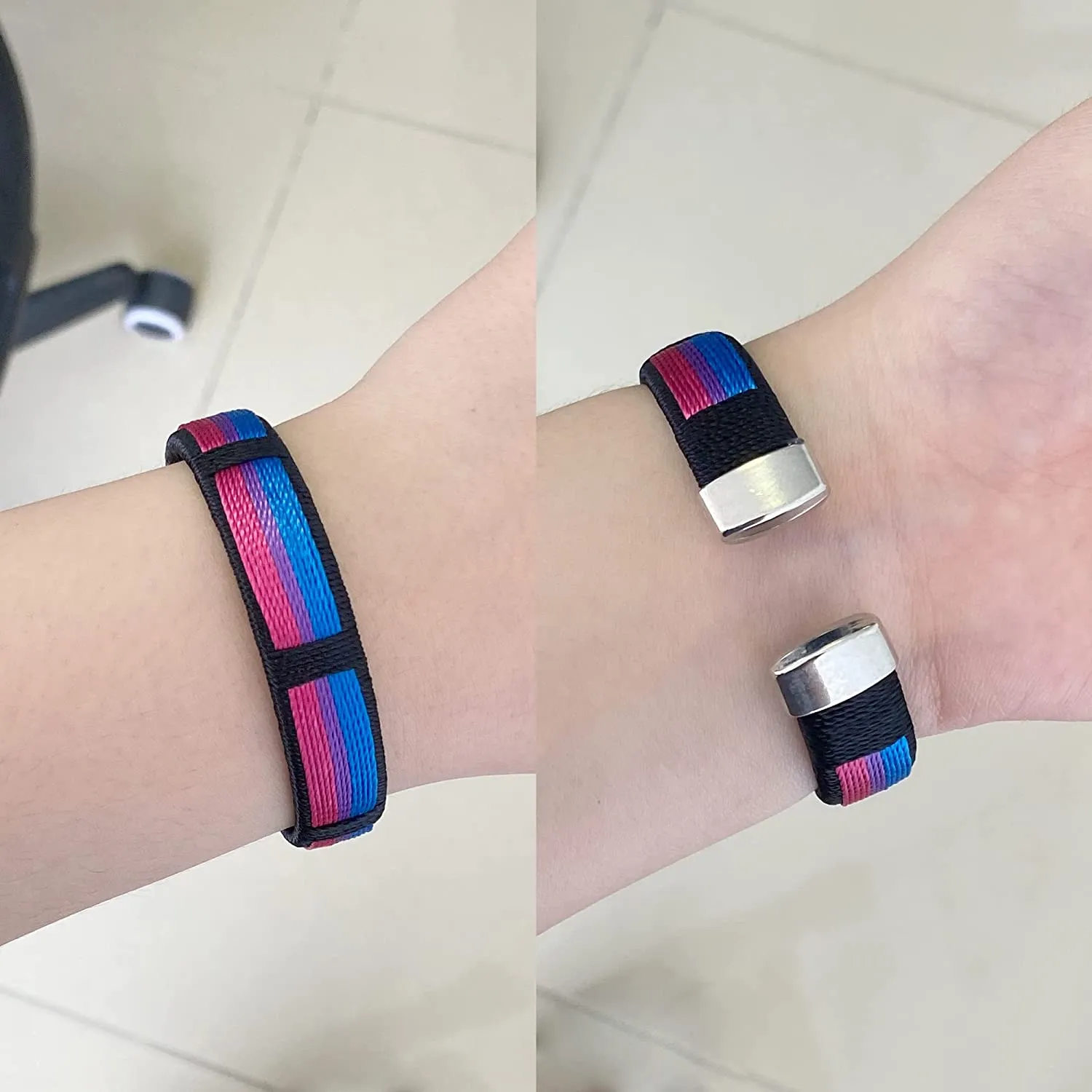 2Pcs Rainbow Bracelets For LGBT Nylon Adjustable Wristband