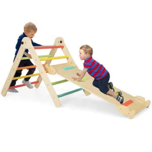 3-in-1 Climbing Set Foldable and Adjustable Kids Triangle Set-Multicolor - Color
