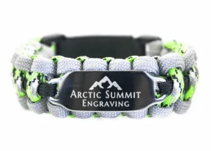 550 Paracord Custom Logo Bracelet with Engraved Stainless Steel ID Tag