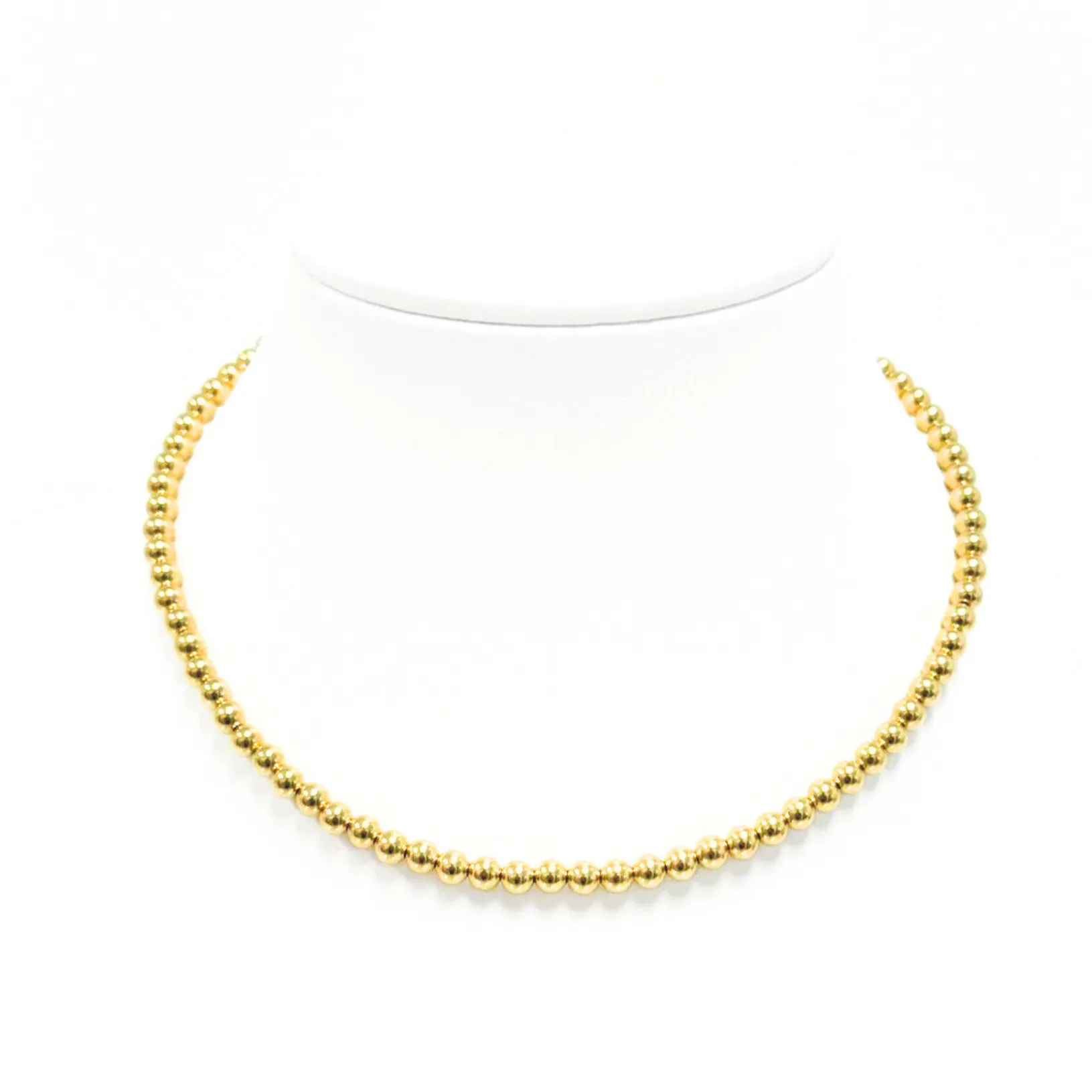 5MM | Anti-Tarnish Gold-Filled classic Ball Beaded Choker/Necklace