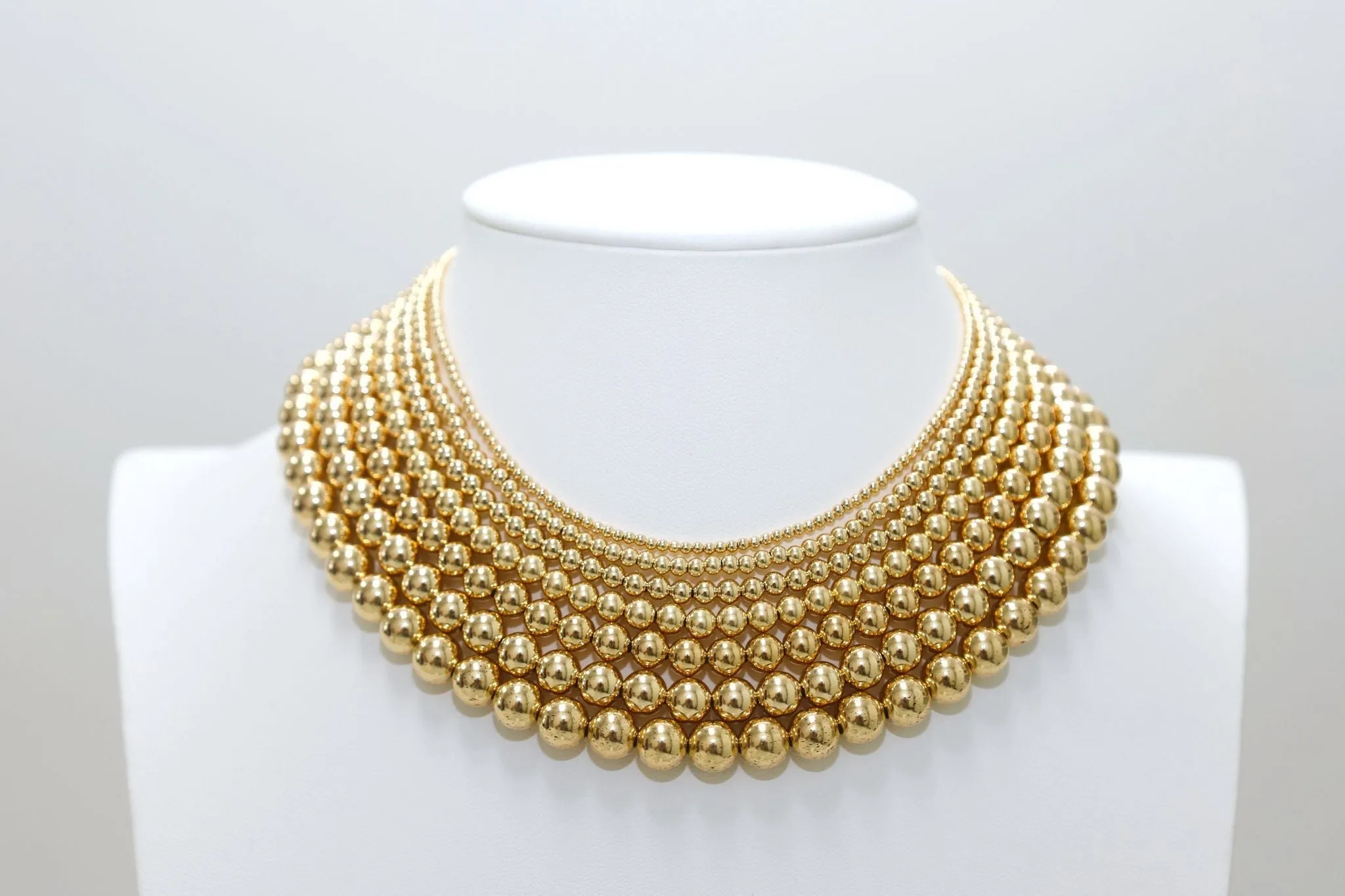 5MM | Anti-Tarnish Gold-Filled classic Ball Beaded Choker/Necklace