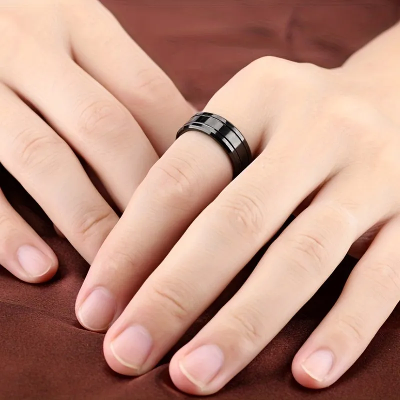 8mm Matte Titanium Steel Rings For Men Couple Rings