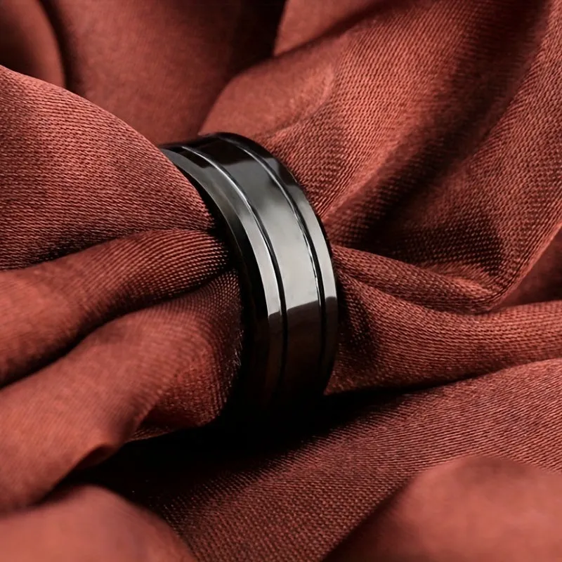 8mm Matte Titanium Steel Rings For Men Couple Rings