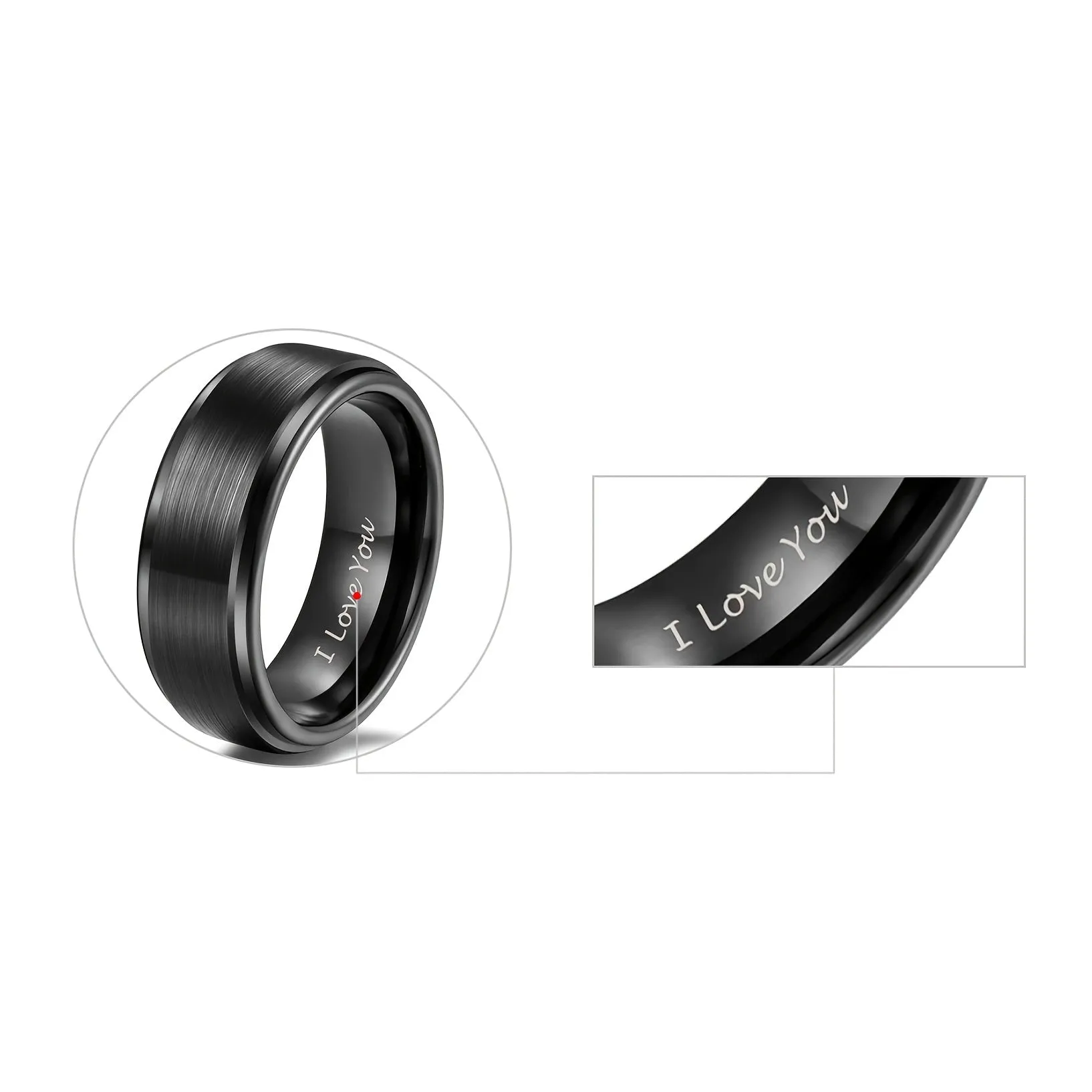 8MM Personalized Titanium Ring - Father Son Friends