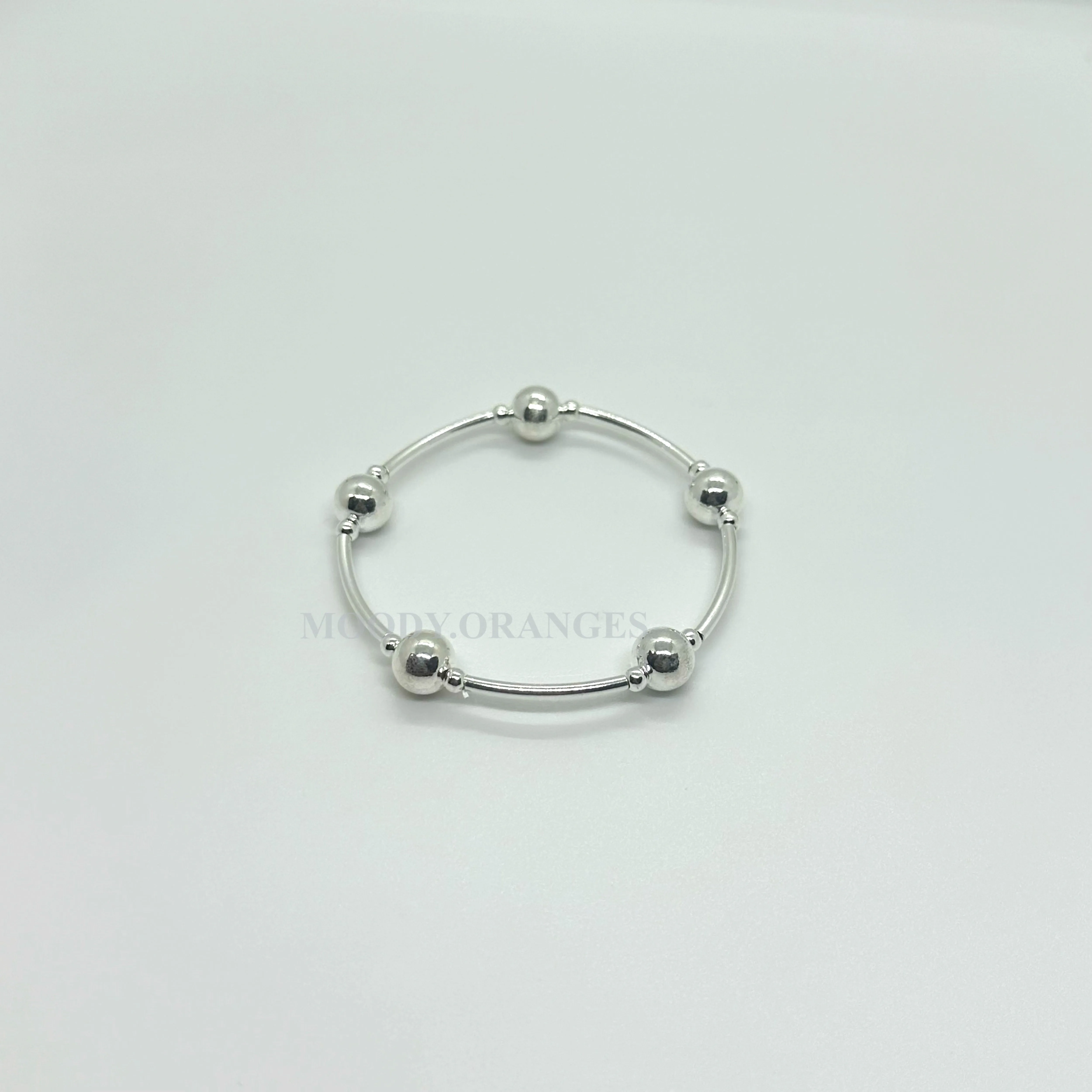 925 Silver - Silver Ball and Stick Bracelet (02)