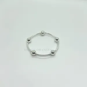 925 Silver - Silver Ball and Stick Bracelet (02)