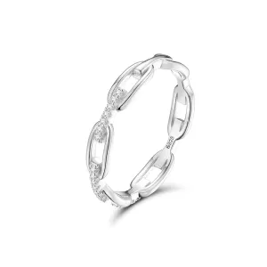 925 Silver Skeleton Interlocking Moissanite Ring