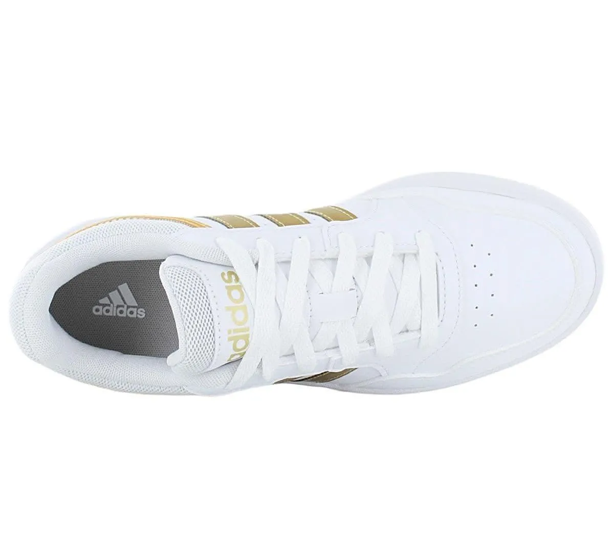 adidas HOOPS 3.0 Low - Damen Classic Schuhe Weiß-Gold HP7972
