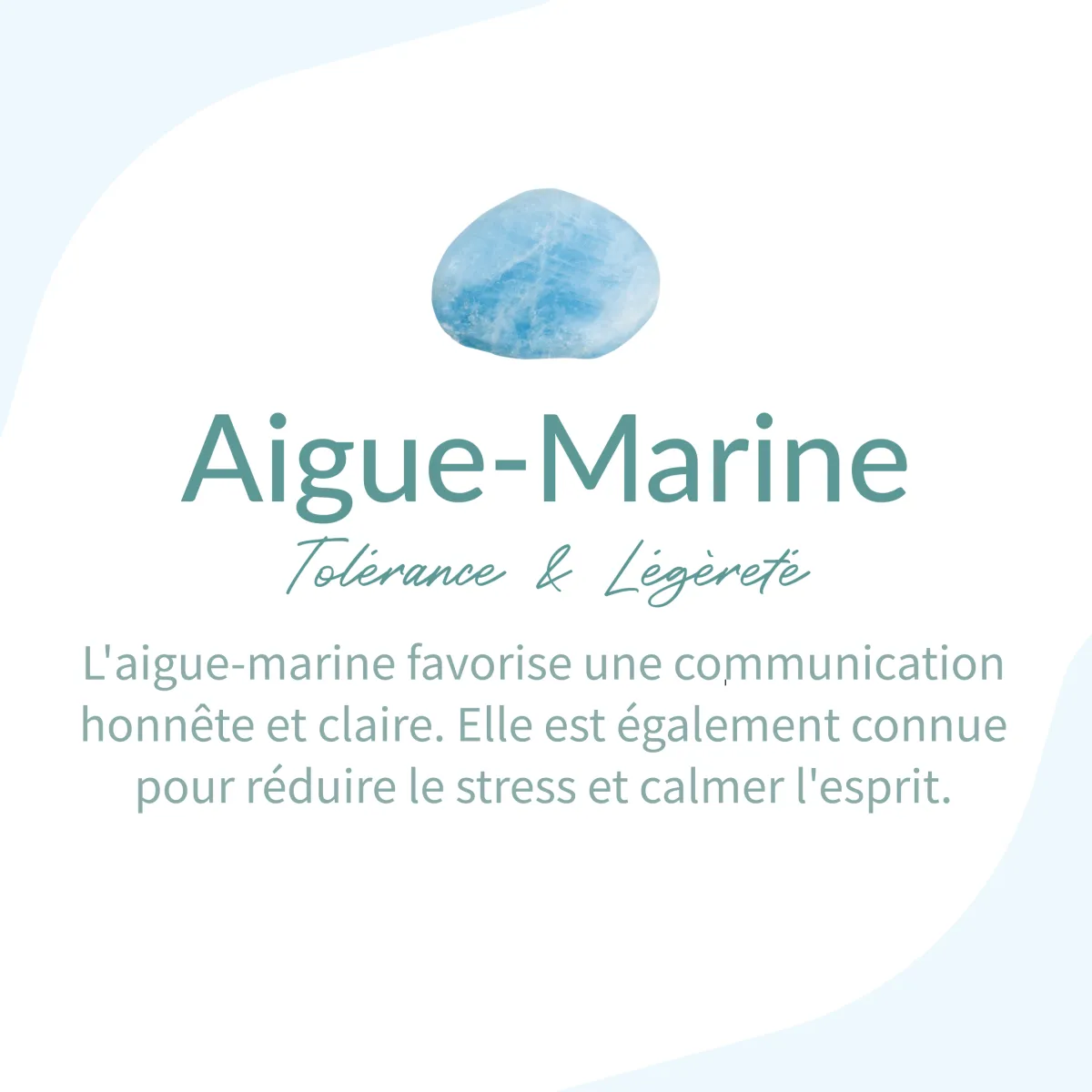 Adjustable Ring "Sea Crystal" in Aquamarine