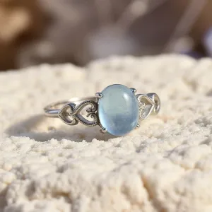 Adjustable Ring "Sea Crystal" in Aquamarine