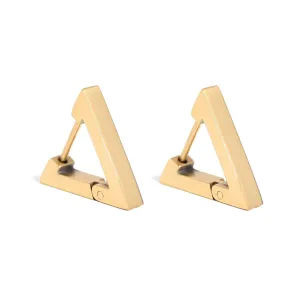 Allison 18K Gold PVD and Stainless Steel PVD Triangle Huggie Earrings