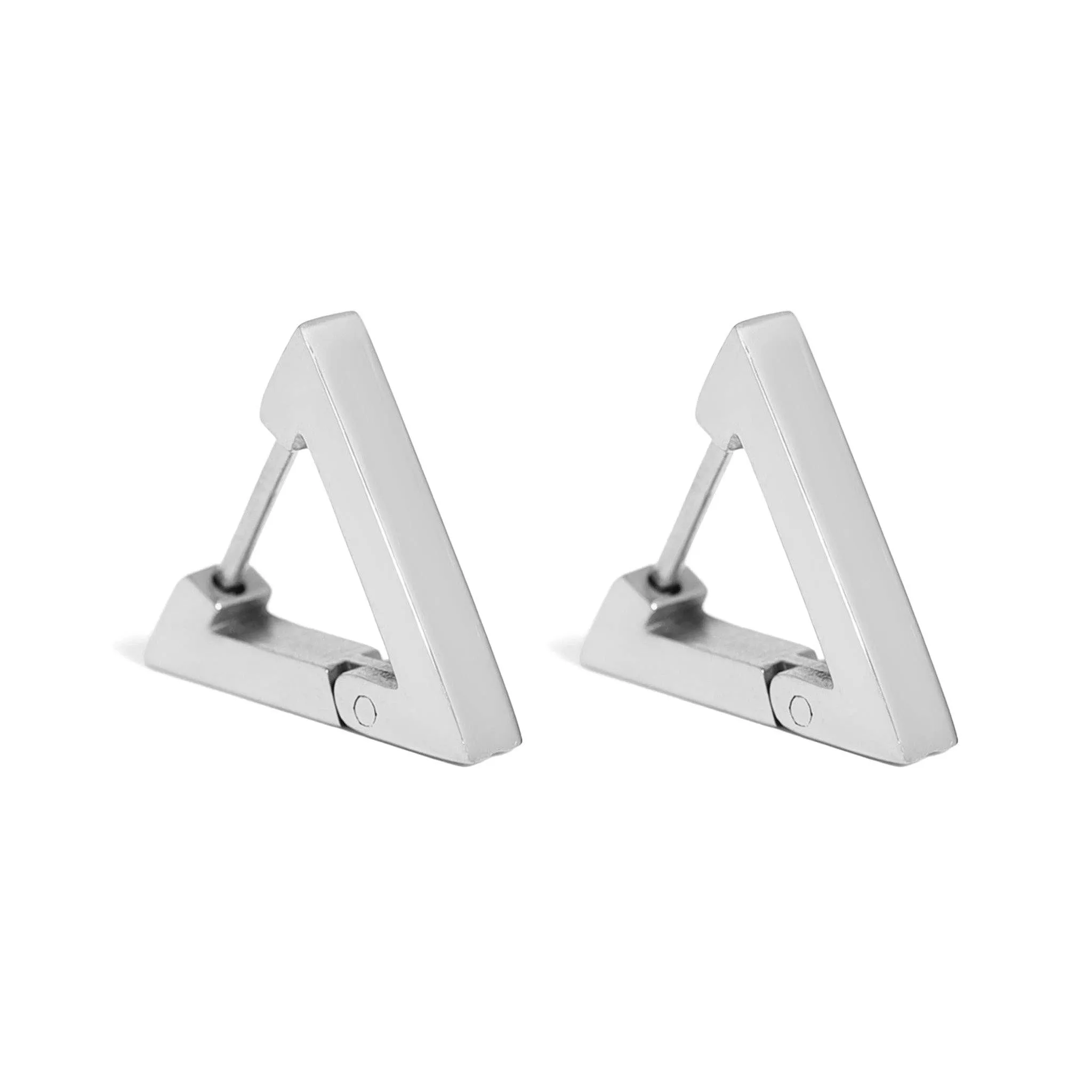 Allison 18K Gold PVD and Stainless Steel PVD Triangle Huggie Earrings