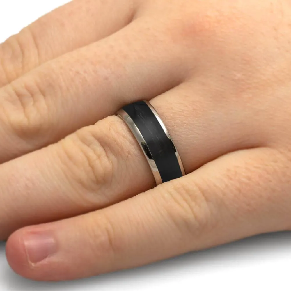 Archer's Bow String Wedding Band in Titanium