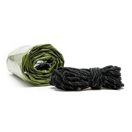 Army Green Nylon Emergency Tent with Survival Whistle