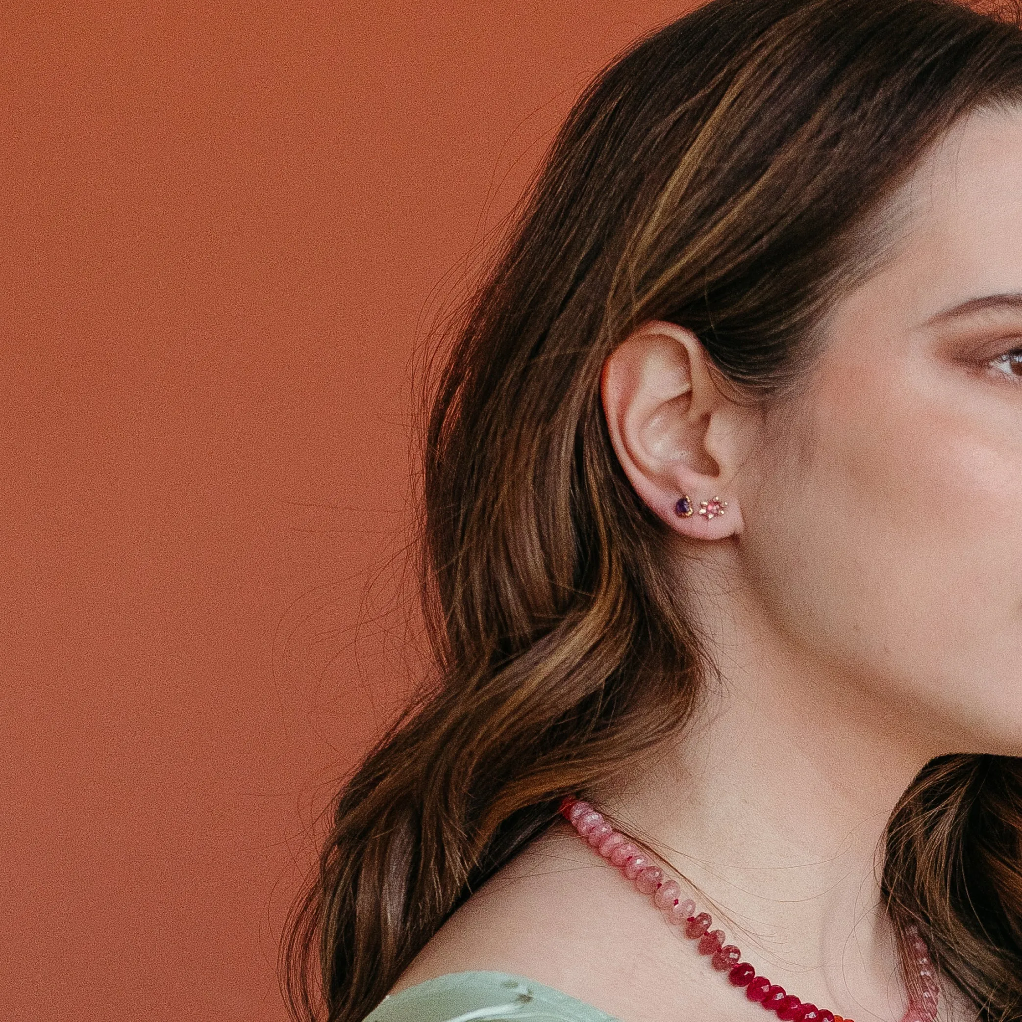 Aster Earrings with Pink Tourmaline