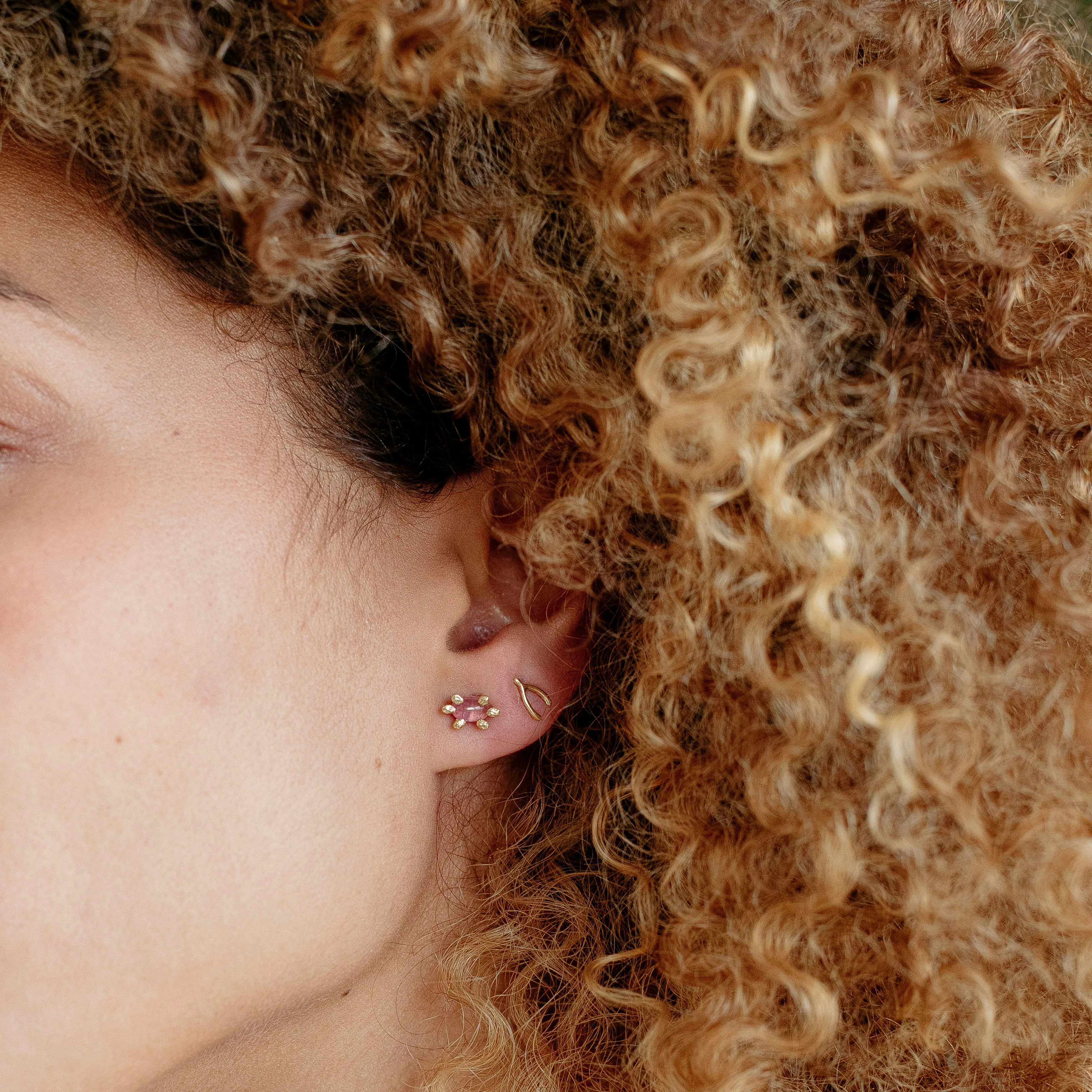 Aster Earrings with Pink Tourmaline