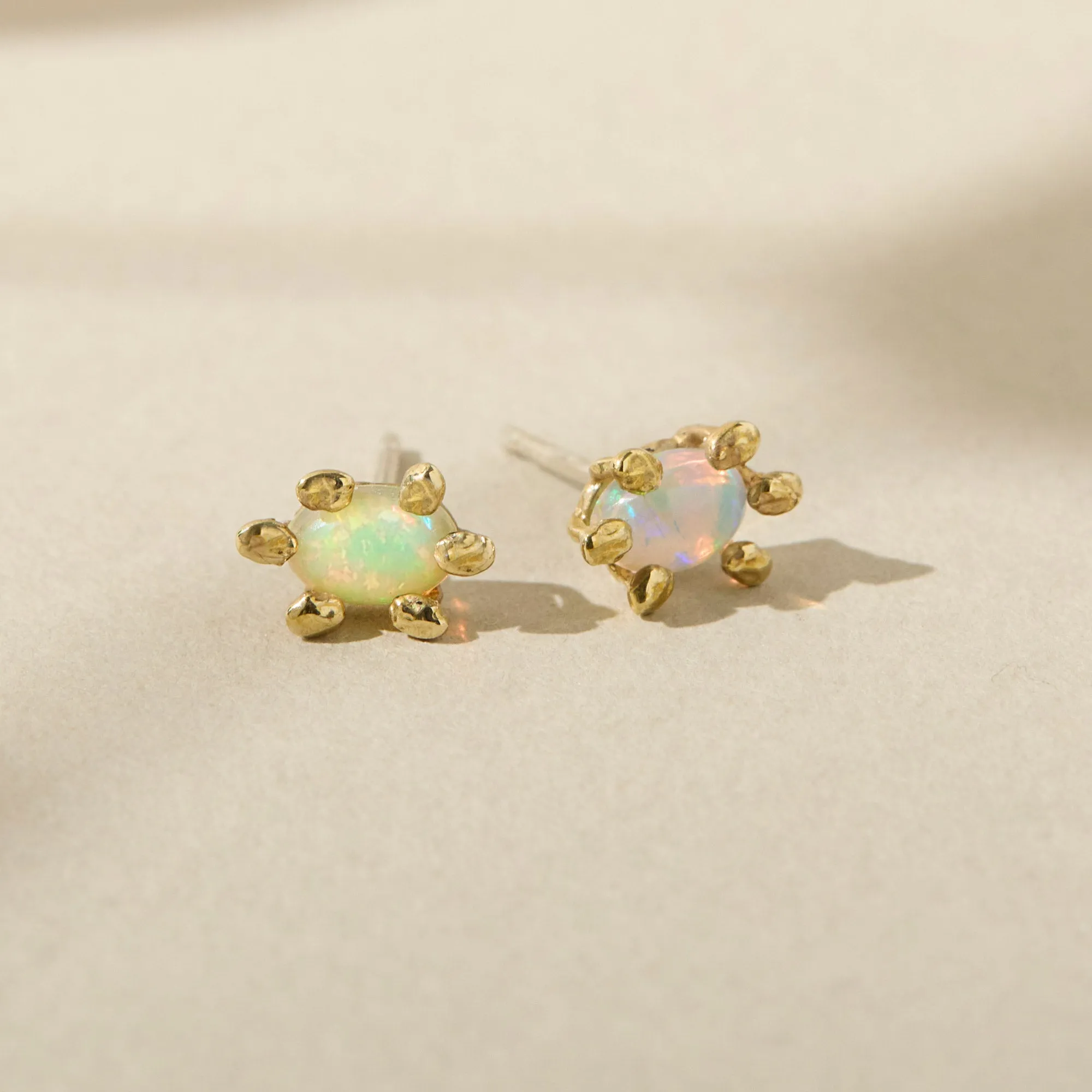 Aster Earrings with White Opal