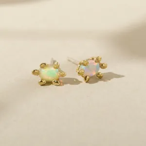 Aster Earrings with White Opal